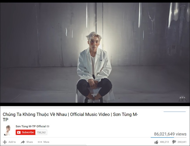 Sơn Tùng M-TP giờ còn vượt cả Justin Bieber: Sở hữu MV trong top bị Dislike nhiều nhất 2016