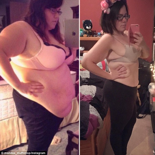 Amanda Roberts, 23 tuổi, sống tại California, đã giảm được 68 kg trong 2 năm.