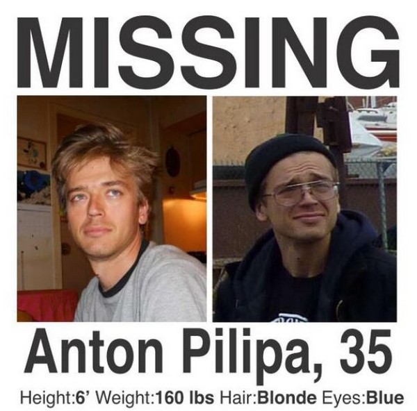 Thông báo tìm kiếm Anton sau khi anh bị mất tích vào năm 2012