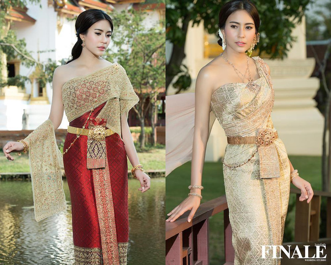 Vẻ đẹp thần thánh của các mỹ nhân hàng đầu Thái Lan trong trang phục truyền thống đón Tết Songkran - Ảnh 12.
