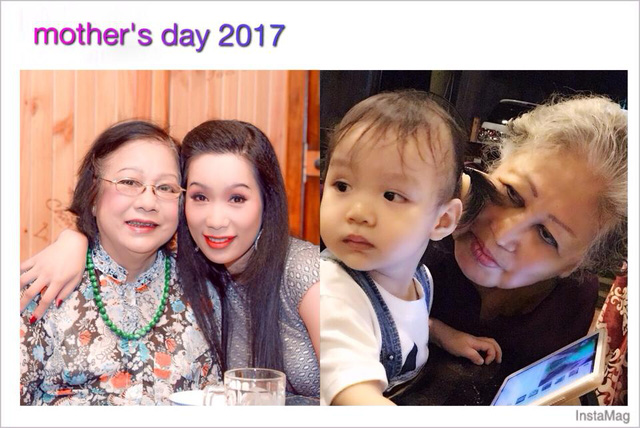 Trịnh Kim Chi chia sẻ ảnh mẹ và con gái trong Ngày của mẹ “Chúc hai tình yêu của con thật nhiều sức khoẻ. Hạnh phúc. Sống vui khỏe cùng với con cháu...”.