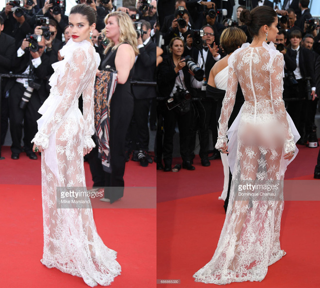 Met Gala có Kendall Jenner, Cannes 2017 lại có Sara Sampaio mạnh dạn diện váy hở mông - Ảnh 2.