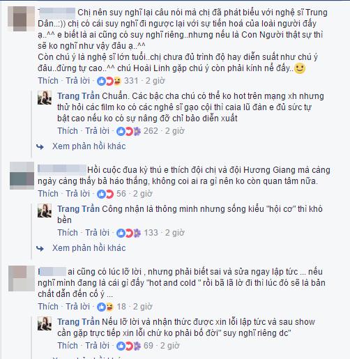 Trang Trần bình luận rất 'nhiệt tình' về scandal hỗn hào của Hương Giang Idol