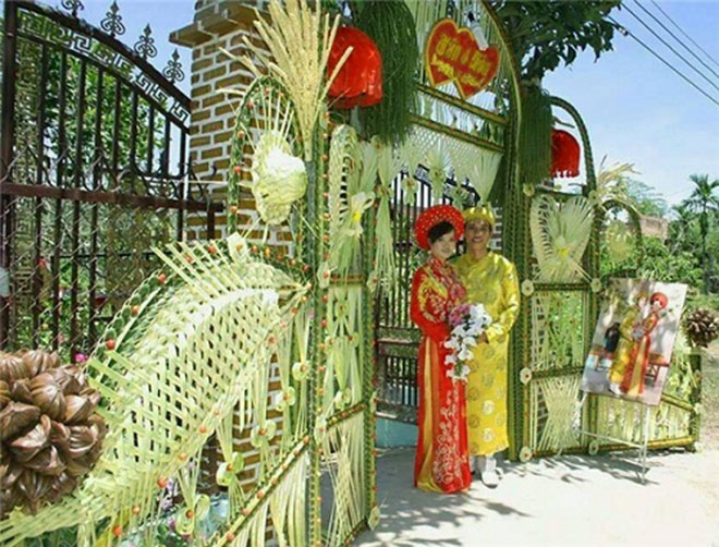 Mê mẩn những cổng lá dừa &#34;chất lừ&#34; của đám cưới Việt - 10