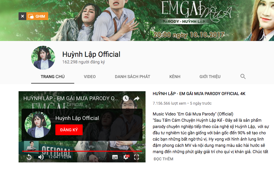 Nhờ sức hút khủng của Parody Em gái mưa, Huỳnh Lập nhận được nút bạc với 160.000 follower trên Youtube - Ảnh 2.