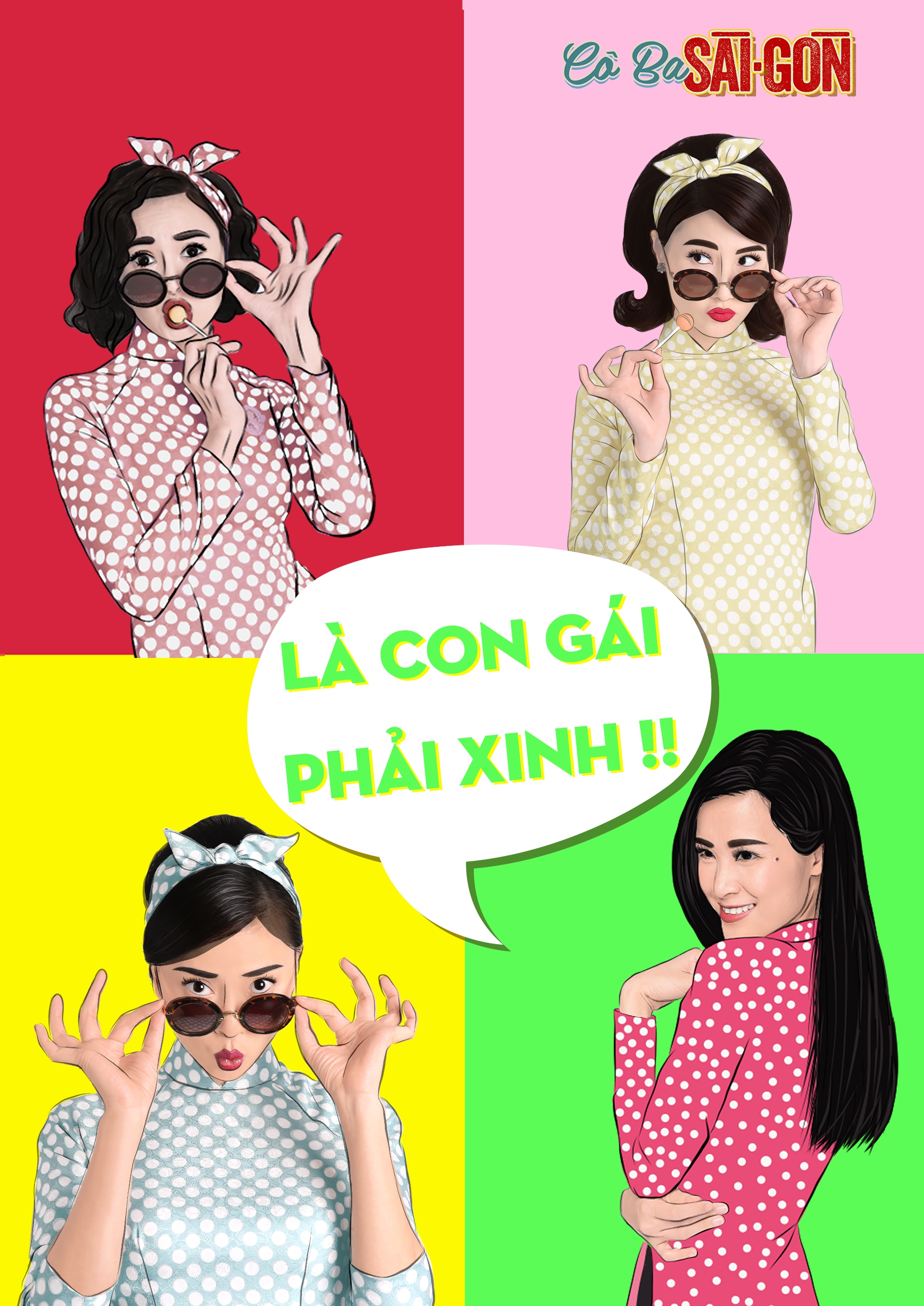 Hết tuyên truyền nữ quyền, các mỹ nhân Cô Ba Sài Gòn lại nhí nhảnh với phong cách pop-art - Ảnh 1.