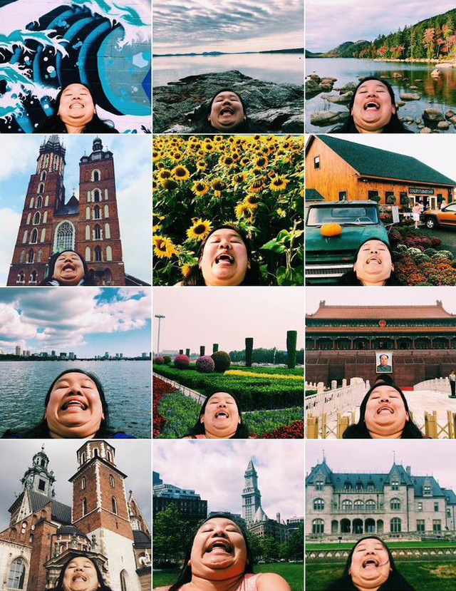 Trang Instagram của Michelle Liu tràn ngập ảnh cô khoe cằm 2 ngấn và check-in đi du lịch ở khắp mọi nơi trên thế giới.