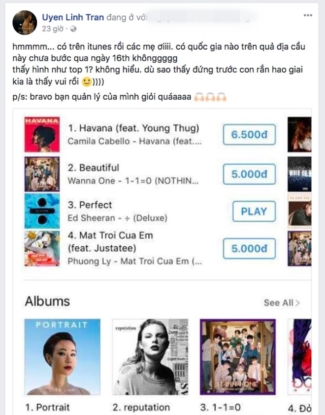Dù giải thích là không có ý gì, Uyên Linh vẫn bị fan Taylor Swift trả đũa trên iTunes - Ảnh 1.