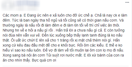 Đăng đàn than  tủi thân suýt rơi nước mắt  vì chồng không nấu cơm chiều, cô vợ trẻ tưởng được bênh, ai ngờ bị chị em xông vào mắng