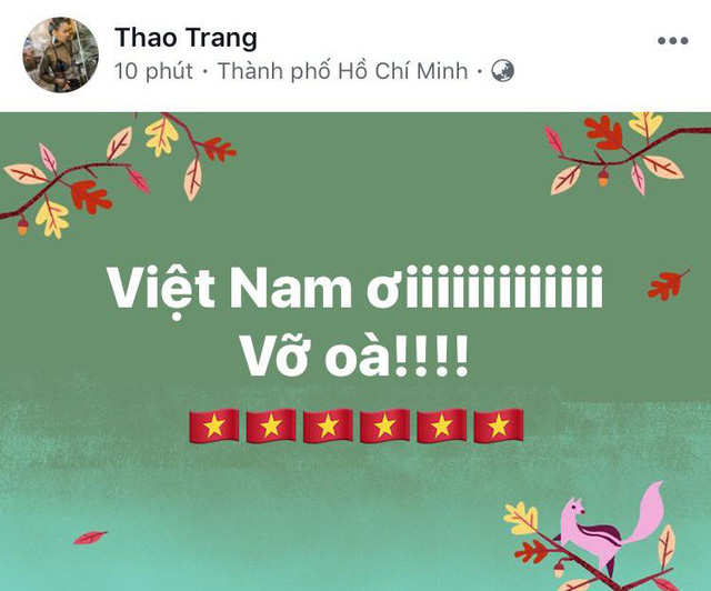 Ca sĩ Thảo Trang cũng chia sẻ niềm vui bất ngờ này