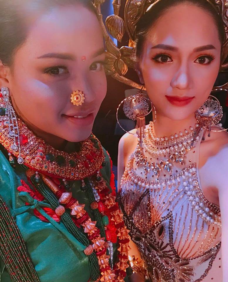 Diện trang phục dân tộc 55 kg, Hương Giang xuất hiện nổi bật ở vị trí trung tâm trong clip quảng bá của Hoa hậu Chuyển giới - Ảnh 3.
