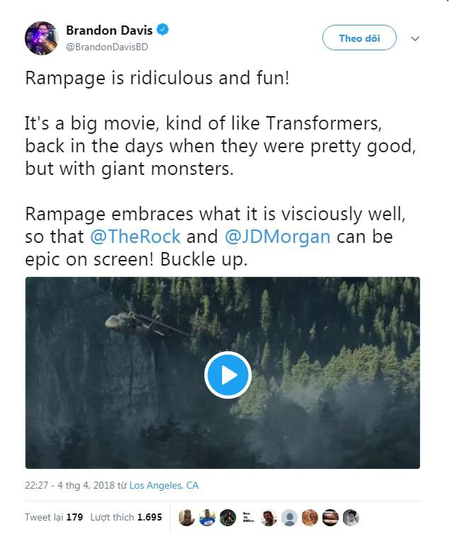 Phim về quái thú khổng lồ Rampage của The Rock được giới phê bình ca ngợi hết lời - Ảnh 3.