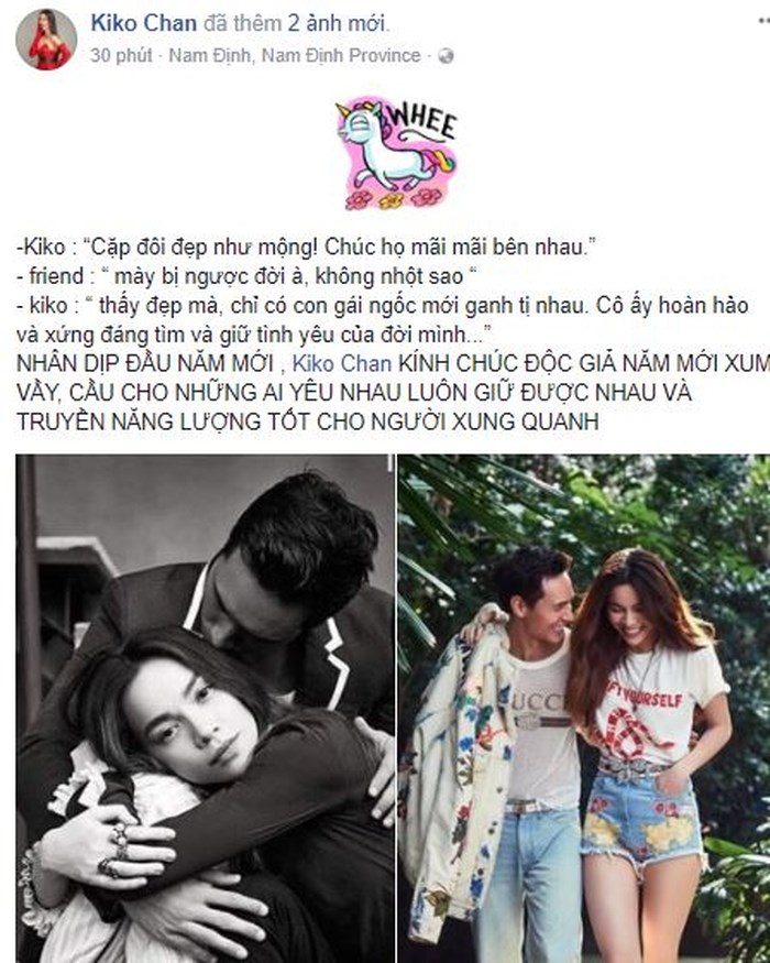KiKo Chan đăng status chúc phúc cho Hồ Ngọc Hà và KIm Lý