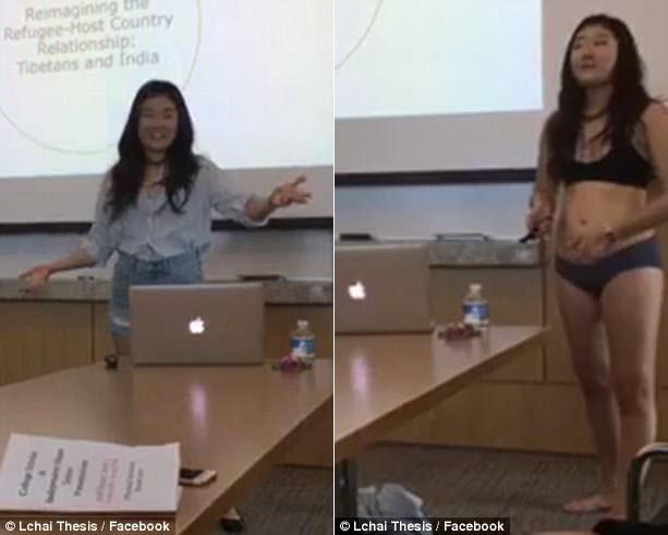 Letitia Chai cởi bỏ quần áo khi thuyết trình để phản đối thái độ khắt khe của giáo sư Maggor về cách ăn mặc của cô.