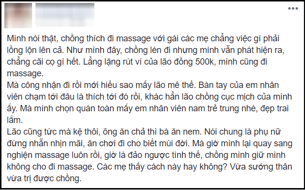 Vợ kể chiêu trị chồng cao tay khiến mạng xã hội dậy sóng. Ảnh chụp màn hình