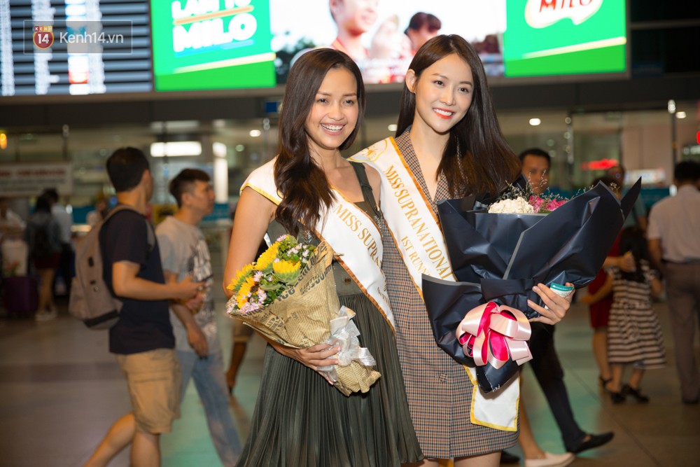 Hoa hậu Ngọc Châu và Á hậu Mỹ Nhân mộc mạc xuất hiện tại sân bay Việt Nam sau hành trình Miss Supranational Vietnam 2018 - Ảnh 2.