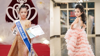 'Thiên thần nhí' làng mẫu Việt đăng quang Hoa hậu Hoàn vũ nhí 2019 khi mới 7 tuổi