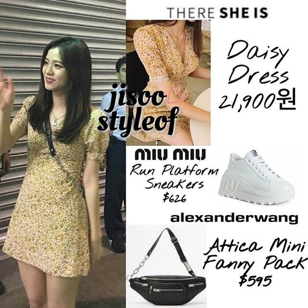 Netizen nhanh chóng phát hiện chiếc đầm mà Jisoo diện là một sản phẩm của thương hiệu There She Is tại Hàn Quốc và có mức giá là hơn 430 ngàn đồng.