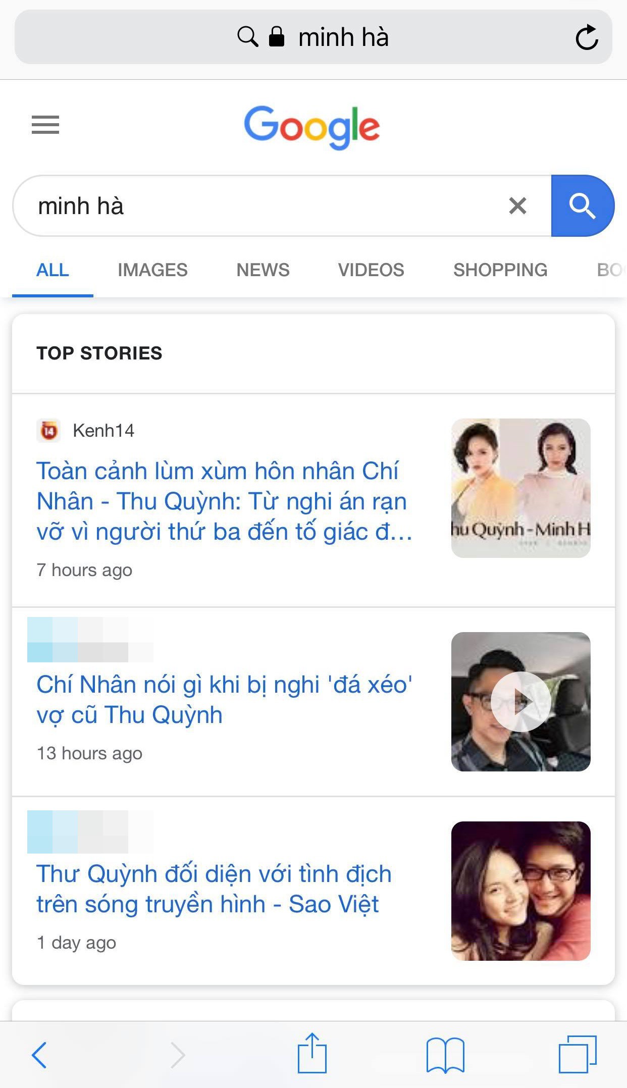 Hậu lùm xùm hôn nhân Google trả kết quả: Thu Quỳnh là diễn viên, Chí Nhân là chồng cũ Thu Quỳnh còn Minh Hà là nobody - Ảnh 4.