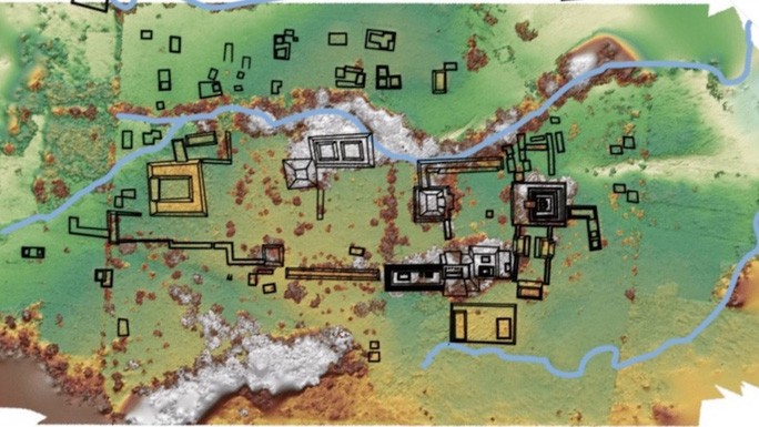 Bản đồ của thành phố khổng lồ là thủ đô của một vương quốc thuộc đế chế Maya huyền thoại - ảnh do nhóm nghiên cứu cung cấp