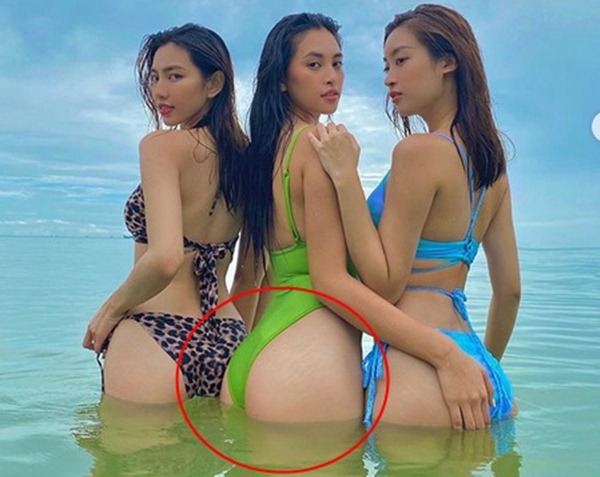 Diện áo tắm so kè cùng Đỗ Mỹ Linh, Tiểu Vy bị soi rạn vòng 3