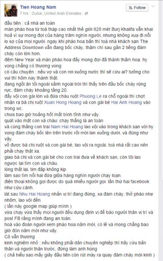 Người Việt chia sẻ trải nghiệm trong vụ cháy lớn ở Dubai