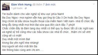 Đàm Vĩnh Hưng thương tiếc trước sự ra đi của một trong  tứ quái  bầu show nổi tiếng Sài Gòn