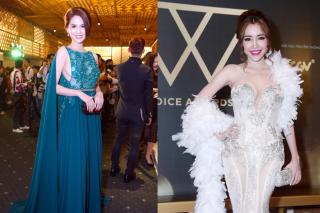 Ngọc Trinh buông lơi vòng 1, Elly Trần thon gọn nhờ váy đuôi cá