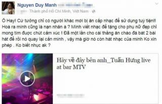 Bị Duy Mạnh tố ‘ăn cháo đá bát’, Tuấn Hưng phản ứng thế nào?
