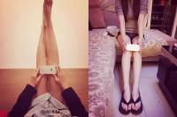 Sau eo A4, thiếu nữ Trung Quốc lại rộ mốt  chân iPhone6 
