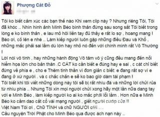 Cát Phượng nhắn Minh Béo: Dù đúng hay sai chị vẫn đứng về phía em