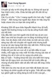 Tuấn Hưng quyên góp giúp bé bị mẹ ép uống thuốc sâu giật lại sự sống