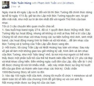Tâm thư xúc động trước lễ 49 ngày Trần Lập