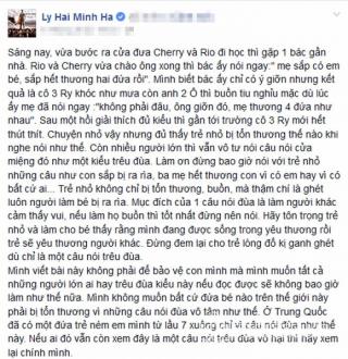 Nhóc tỳ nhà Lý Hải khóc như mưa khi biết mẹ sắp sinh em bé