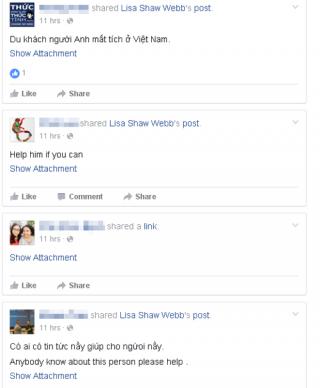 Facebooker đồng loạt tìm kiếm phượt thủ Anh mất tích ở Sa Pa
