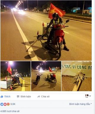 Ba chàng trai Đồng Nai hút đinh ban đêm trên quốc lộ