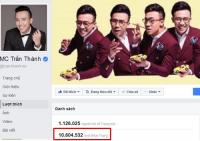 Trấn Thành vượt Khởi My, thành sao Việt đông fan nhất Facebook