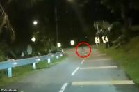 Rợn người lái xe ghi được hình ảnh  bóng ma  ngồi trên đường