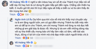 Được Võ Hoàng Yến khuyên nhủ, Ngân Anh cho biết đã chủ động liên lạc nhưng Nguyễn Thị Thành không bắt máy