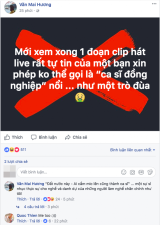 Văn Mai Hương  đá thẳng  phát ngôn  cứ cầm mic là ca sĩ  của Chi Pu:  Một sự sỉ nhục thực sự cho những người làm nghề chân chính như tôi 