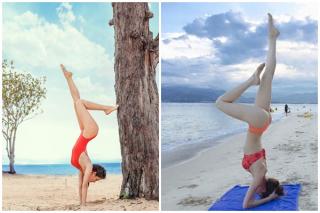 Mỹ nữ Việt đọ dáng khi tập yoga với trang phục siêu gợi cảm