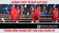 Hoàng Thùy té ngã cực mạnh trên sân khấu đêm chung kết Hoa hậu Hoàn vũ Việt Nam 2017