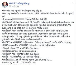 Trường Giang gọi nhầm tên Hà Anh Tuấn,  giỡn nhây  với Thanh Hằng khi làm MC đến mức phải cúi đầu xin lỗi