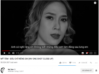 Mỹ Tâm chính thức có MV đầu tiên cán mốc 50 triệu lượt xem trên Youtube