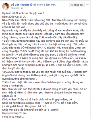 Cát Phượng chúc mừng sinh nhật Kiều Minh Tuấn kèm lời nhắn ngọt ngào:  Nếu năm sau còn yêu thì mình sẽ cưới! 