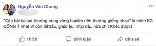 Nguyễn Văn Chung không đồng ý với phát ngôn  Ballad thường cùng vòng hòa âm nên dễ giống nhau  của Dương Khắc Linh