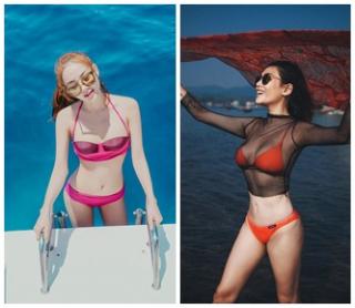 Diện bikini hiểm hóc, Minh Hằng không hề lép vế Võ Hoàng Yến