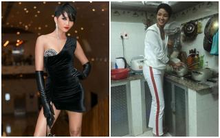  Song Trinh  ở nhà vẫn phải sexy, Hoa hậu H'Hen Niê lại can đảm diện bộ đồ cũ, nhếch nhác... đi rửa bát
