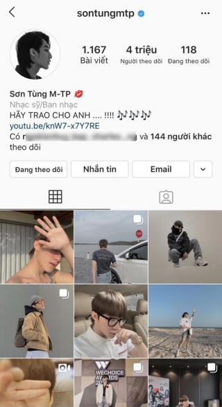 Sơn Tùng M-TP chính thức cán mốc 4 triệu follow, giữ vững phong độ là  ông hoàng Instagram  của Vbiz