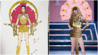 Bộ trang phục lấy cảm hứng từ hiện tượng mạng xã hội - cô Minh Hiếu dành cho Khánh Vân thi 'Miss Universe 2020' gây xôn xao